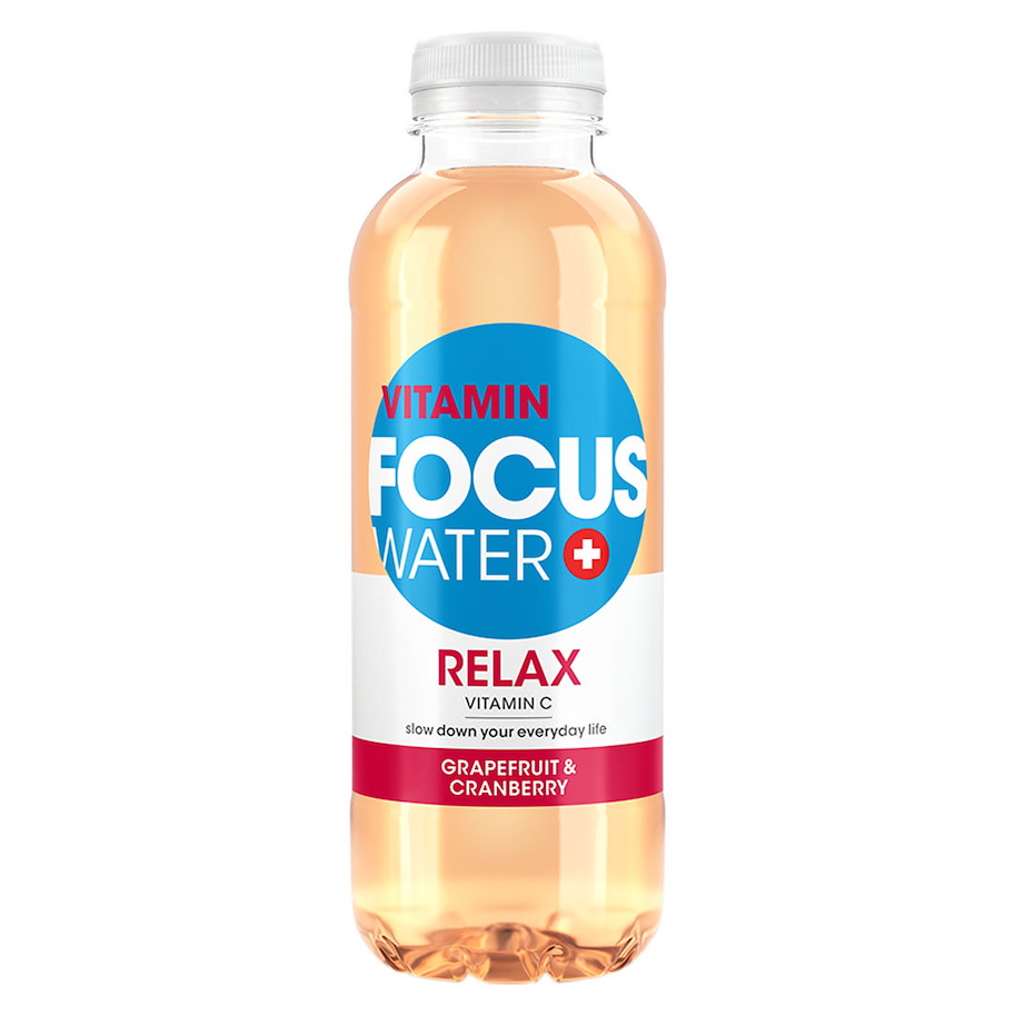 FocusWater Relax pamplemousse-cranberry 12x500ml